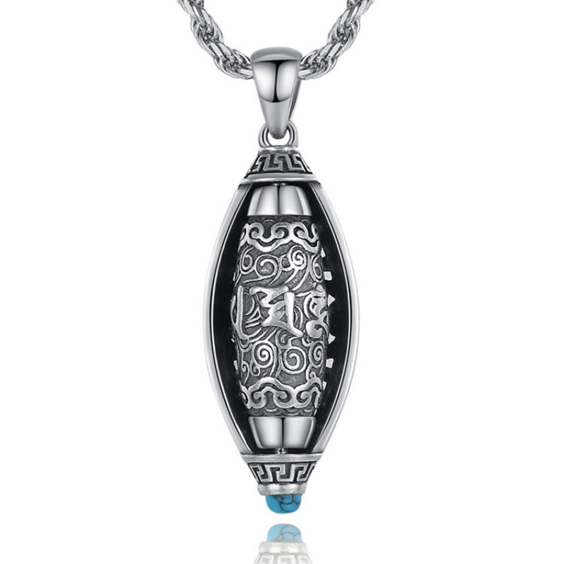 Six Words Mantra Prayer Wheel Vintage Pendants