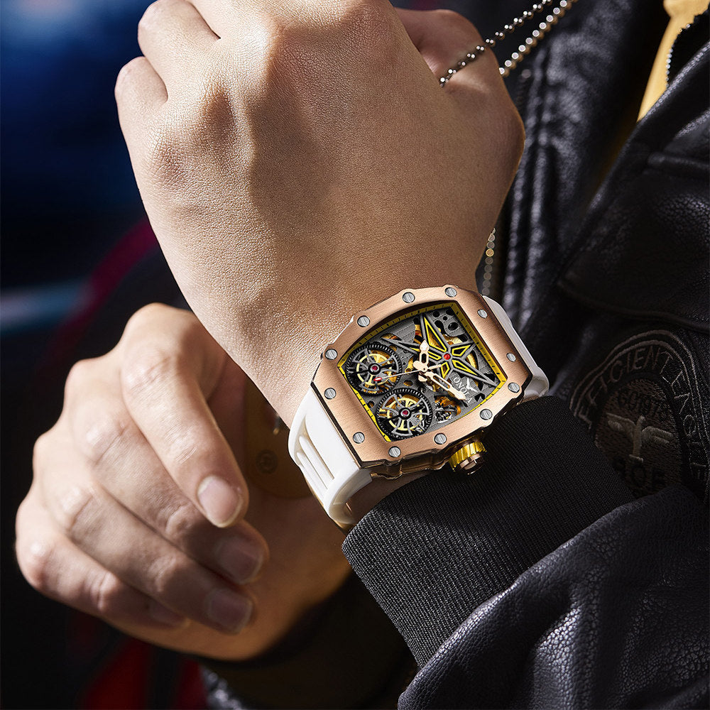 Men's Watch Rudder Flywheel Hollow Automatic Mechanical Watches