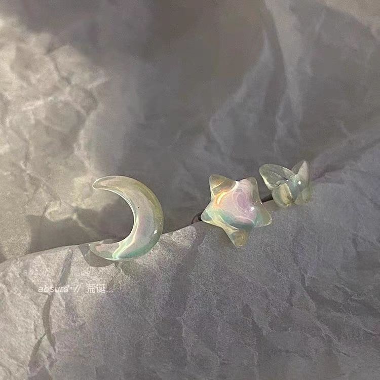 Icy Moon Butterfly Three-piece Set Ear Female Earrings