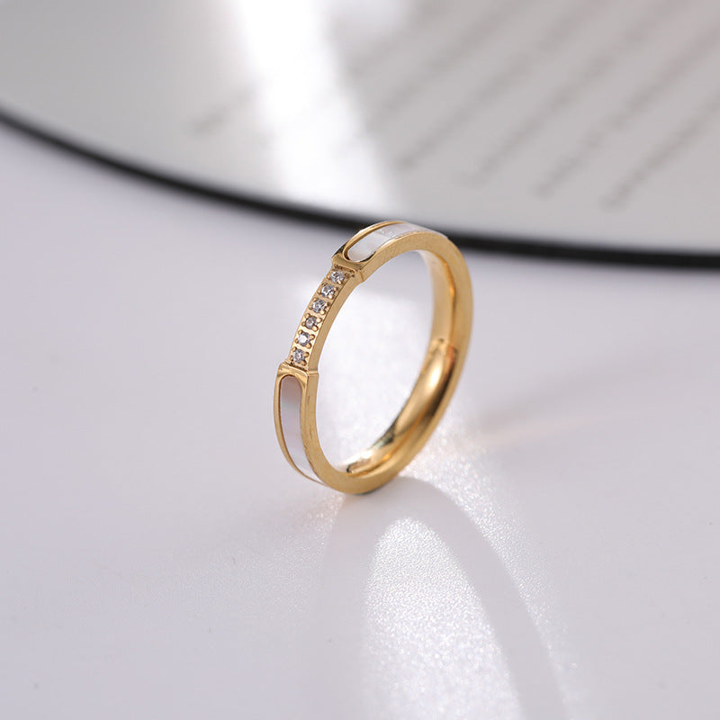 Women's Shell Fashionable Temperament Personality Titanium Steel Rings