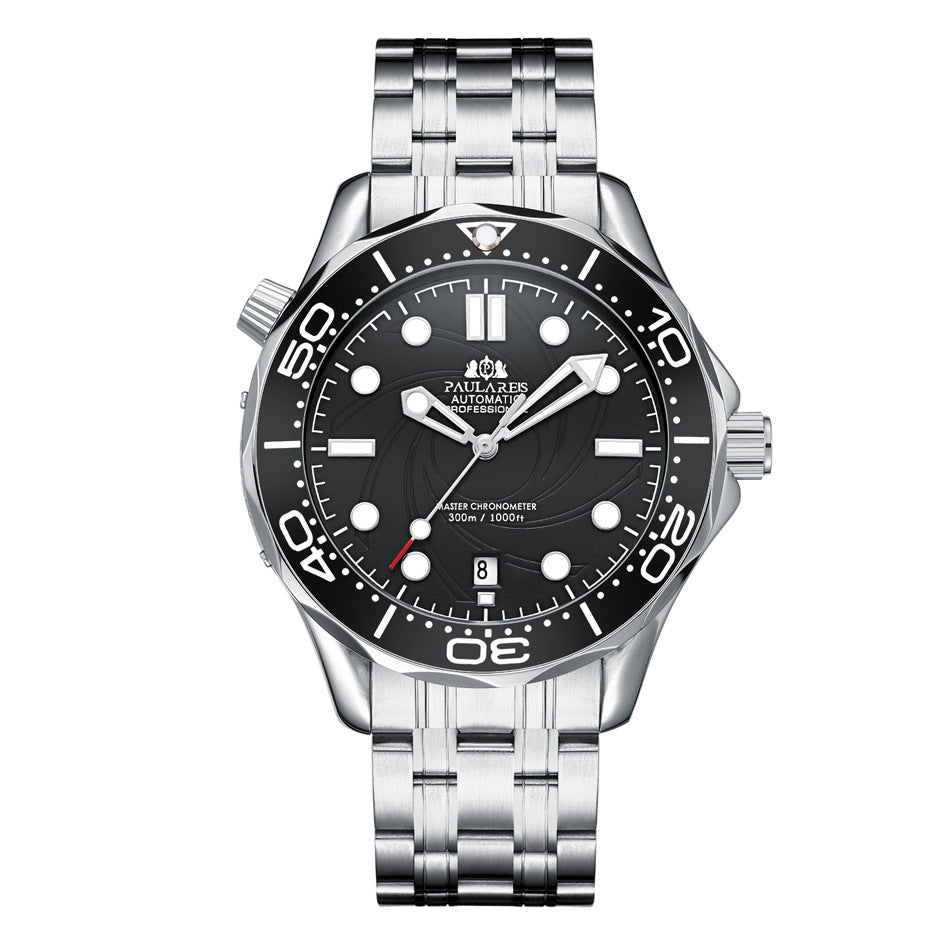 Men's Luminous Steel Strap Gold Watch Mechanical Watches