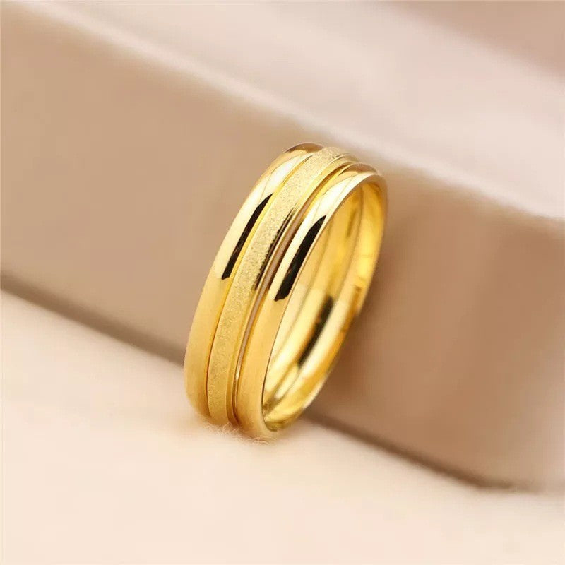 Fashion Titanium Steel Rose Gold Three-piece Rings