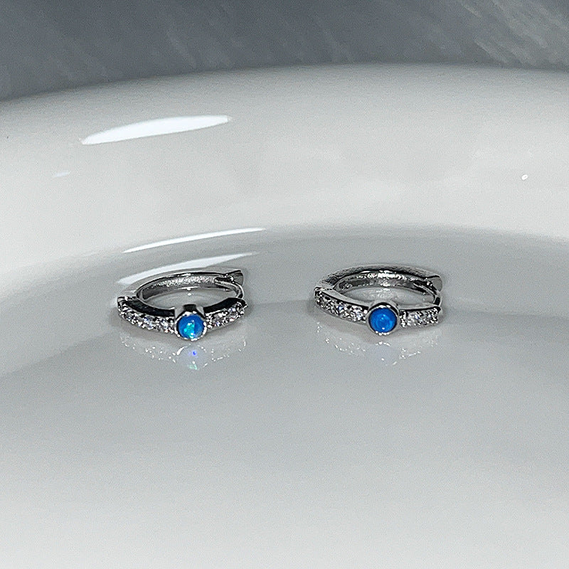 Men's Asymmetric Opal Ear Female Couple Personalized Earrings
