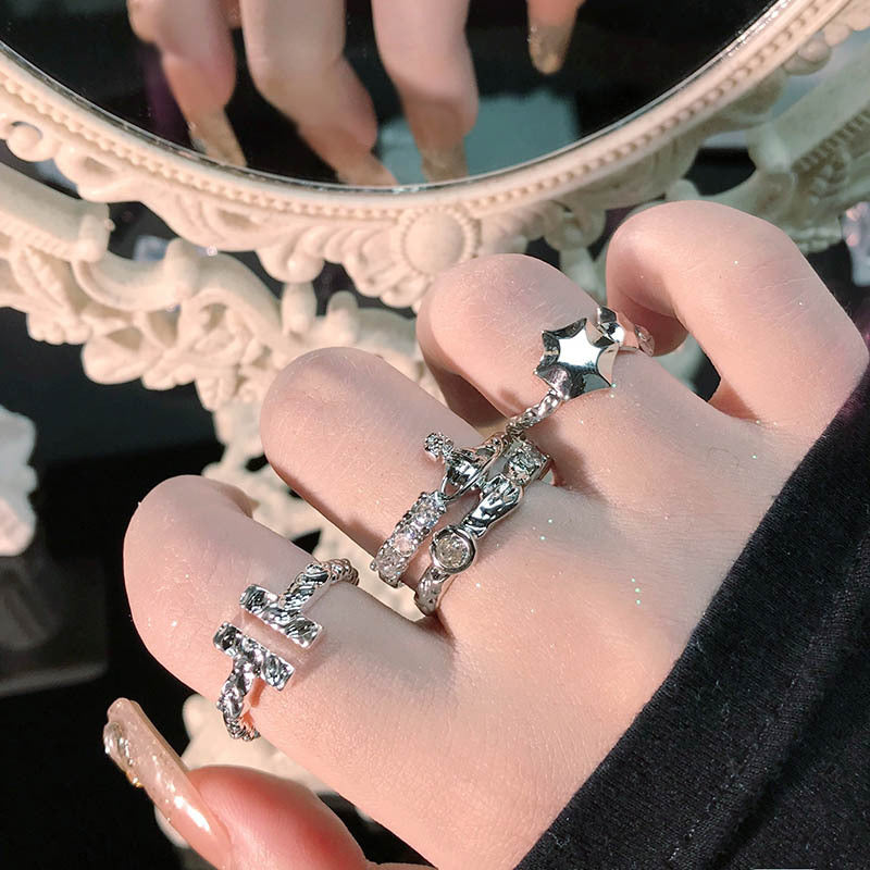 Saturn Open Female Temperamental Cold Style Rings