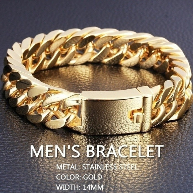 Men's Fashion Gold-plated Domineering Personalized Electroplated Alloy Bracelets