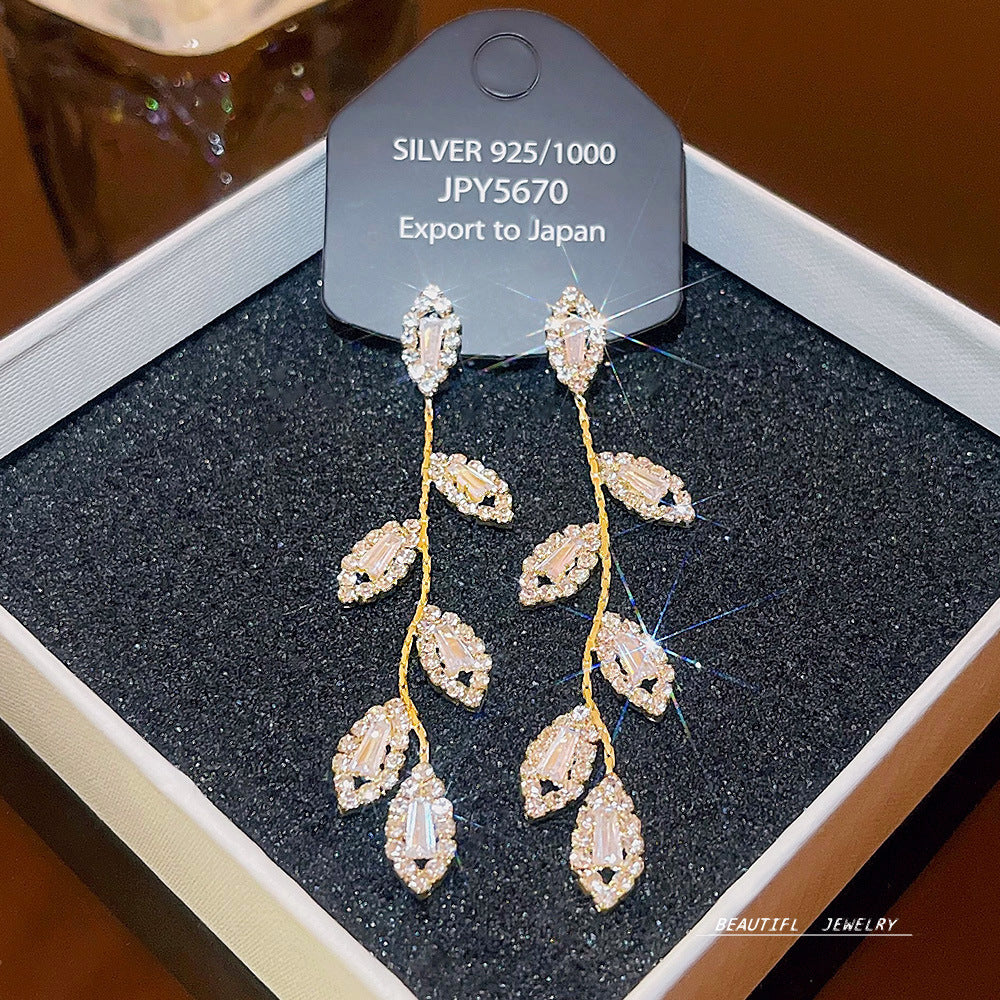 Women's Zircon Tassel High-grade Light Luxury Delicate Earrings
