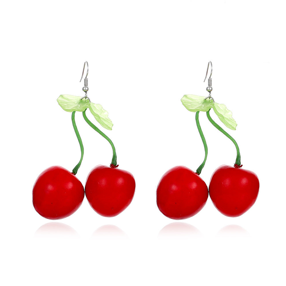 Long Cherry Style Creative Design Cute Earrings