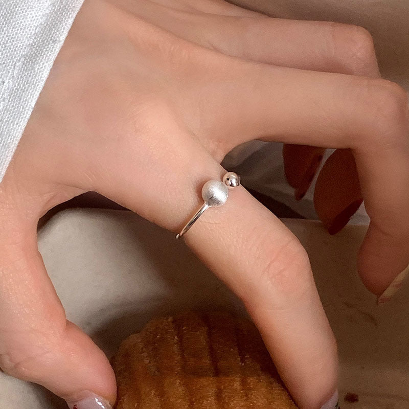 Simple Frosted Ball Female Niche High-grade Rings