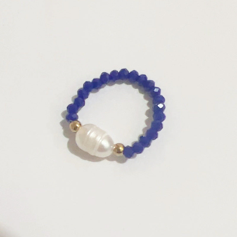 Graceful Personality Pearl Colorful Opal Beaded Rings
