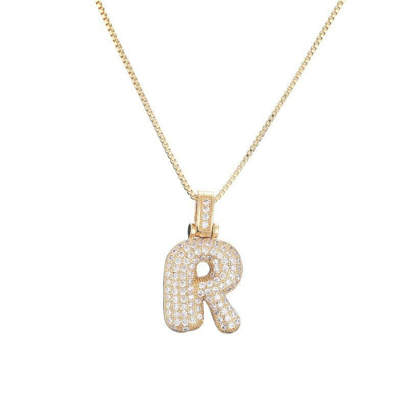 Hip Hop Copper Micro Inlaid Zircon English Letters Pendants