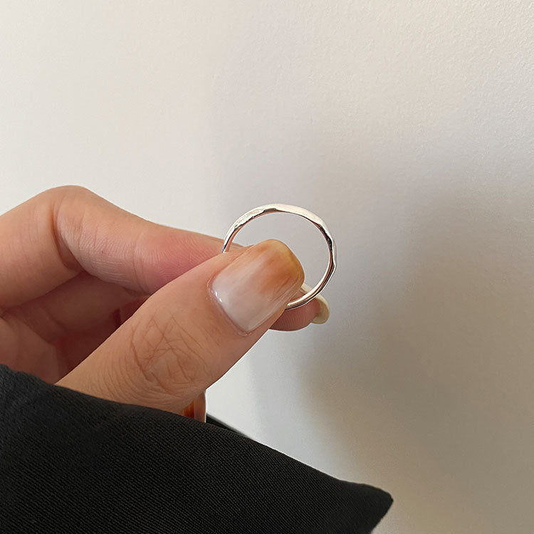 Sterling Sier Glossy Irregular Simple Niche Rings