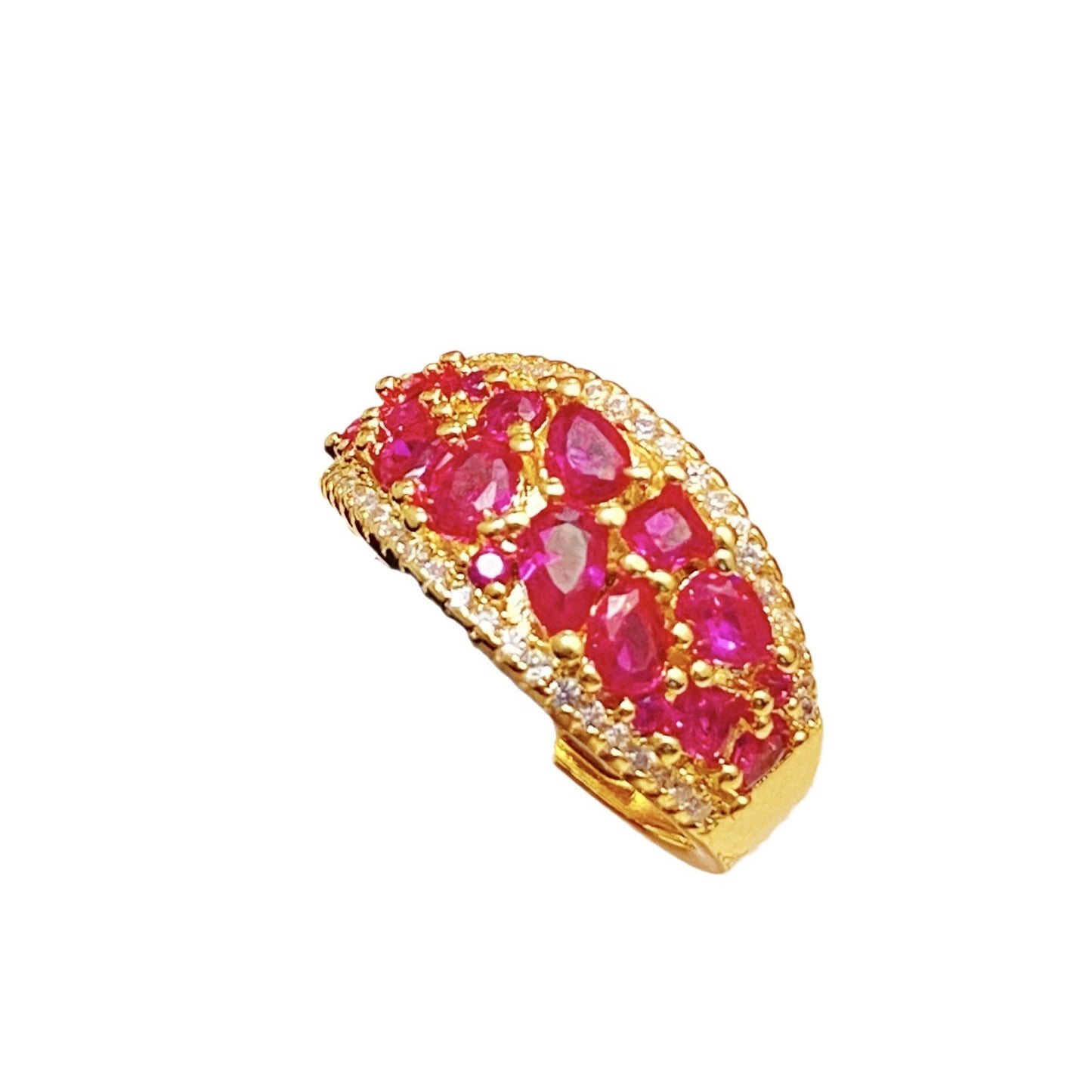 Women's Chinese Bubble Red Corundum Light Luxury Rings