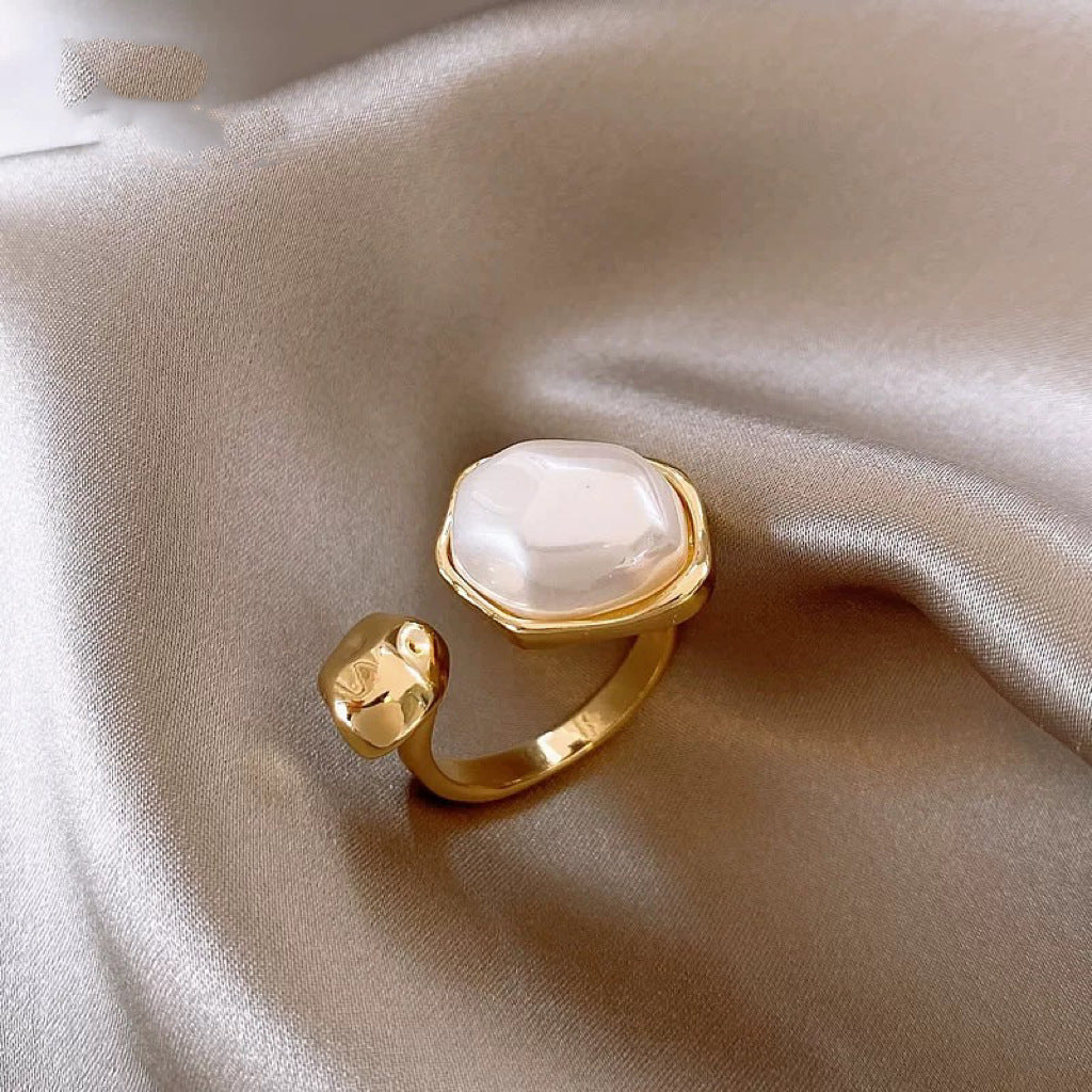 Electroplated Freshwater Pearl Zircon Stitching Butterfly Exquisite Rings