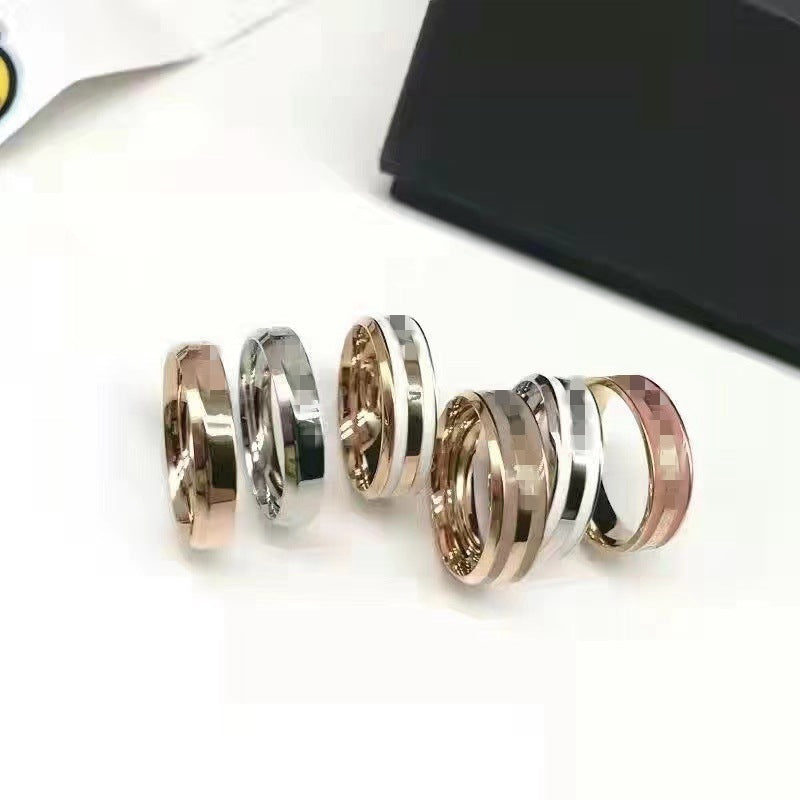 Women's Summer Personality Couple Cherry Blossom Powder High-grade Rings