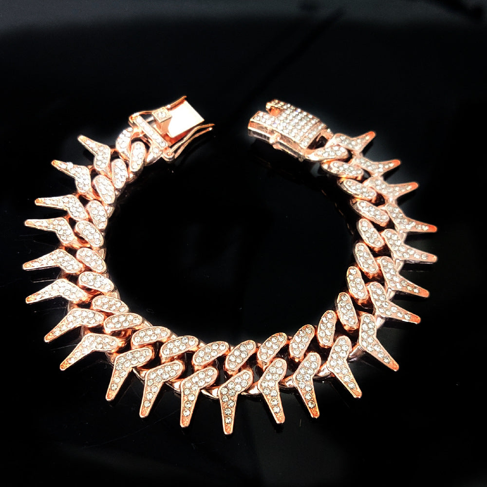 Grotesque Hip Hop Unilateral Jing Thorn Comb Shape Necklaces