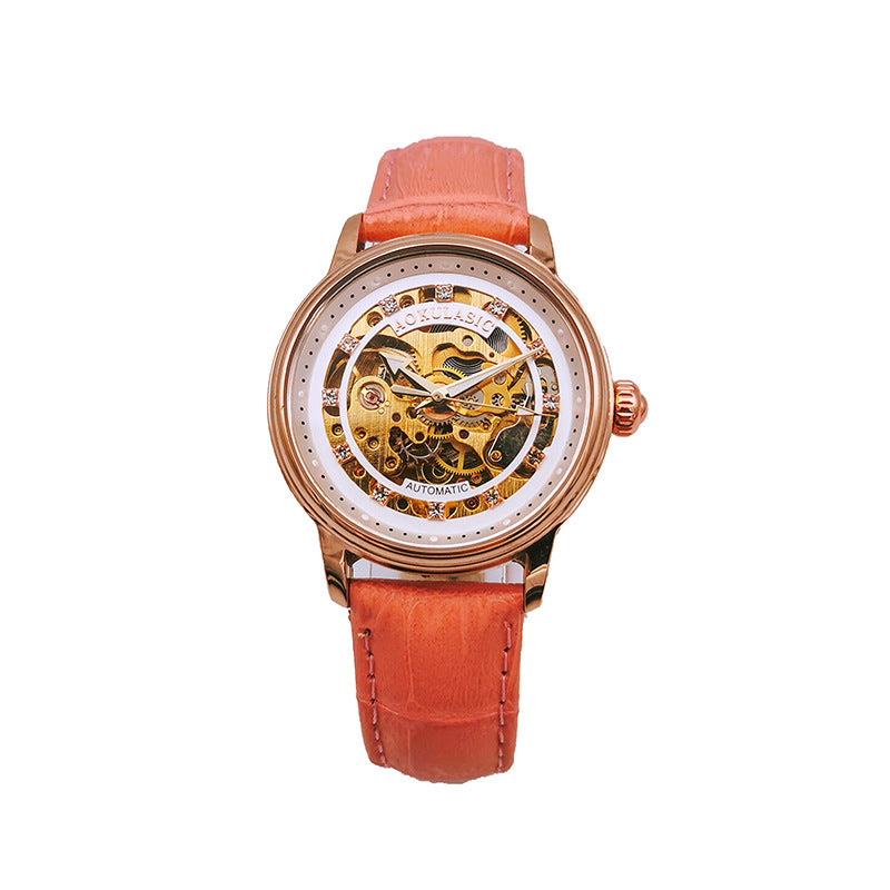 Women's Hollow Jeweled Automatic Watch Fashion Simple Mechanical Watches