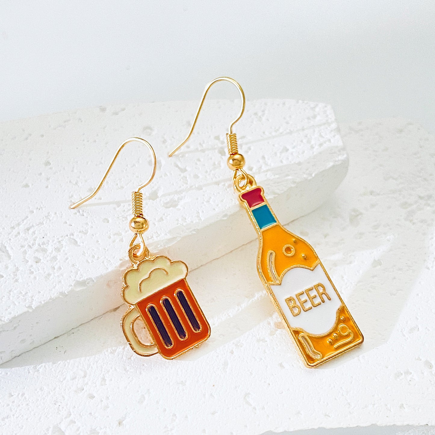 Simulation Beer Female Creative Design Acrylic Earrings