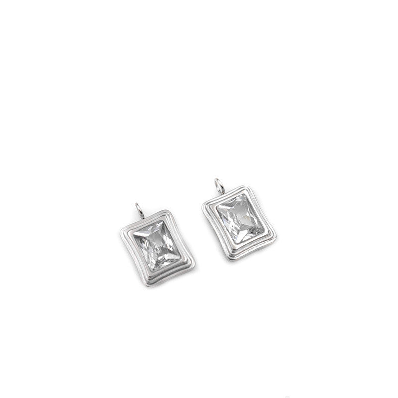 Elements Opal Emerald Square Titanium Steel Pendants