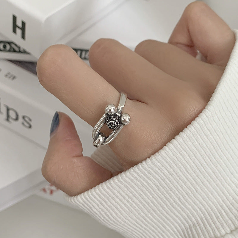 Sier Vintage Horseshoe Switchable Index Finger Rings