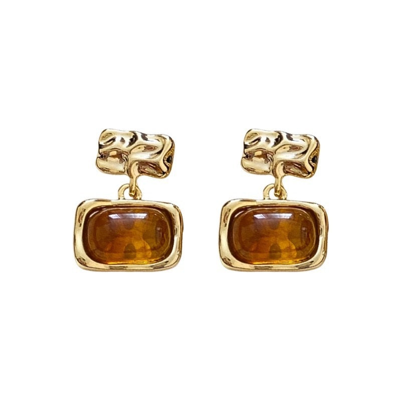Women's Retro Geometric Square Irregular Light Luxury High-grade Earrings