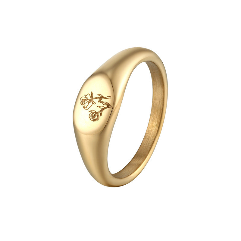 Geometric Titanium Steel Simple Female Gold Rings