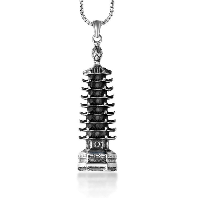 Men's Vintage Cross Ghost Head Titanium Fashion Necklaces