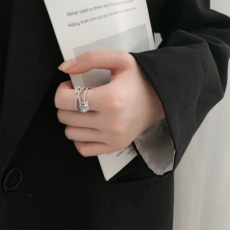 Super Shiny Light Luxury Full Zirconium Open Rings