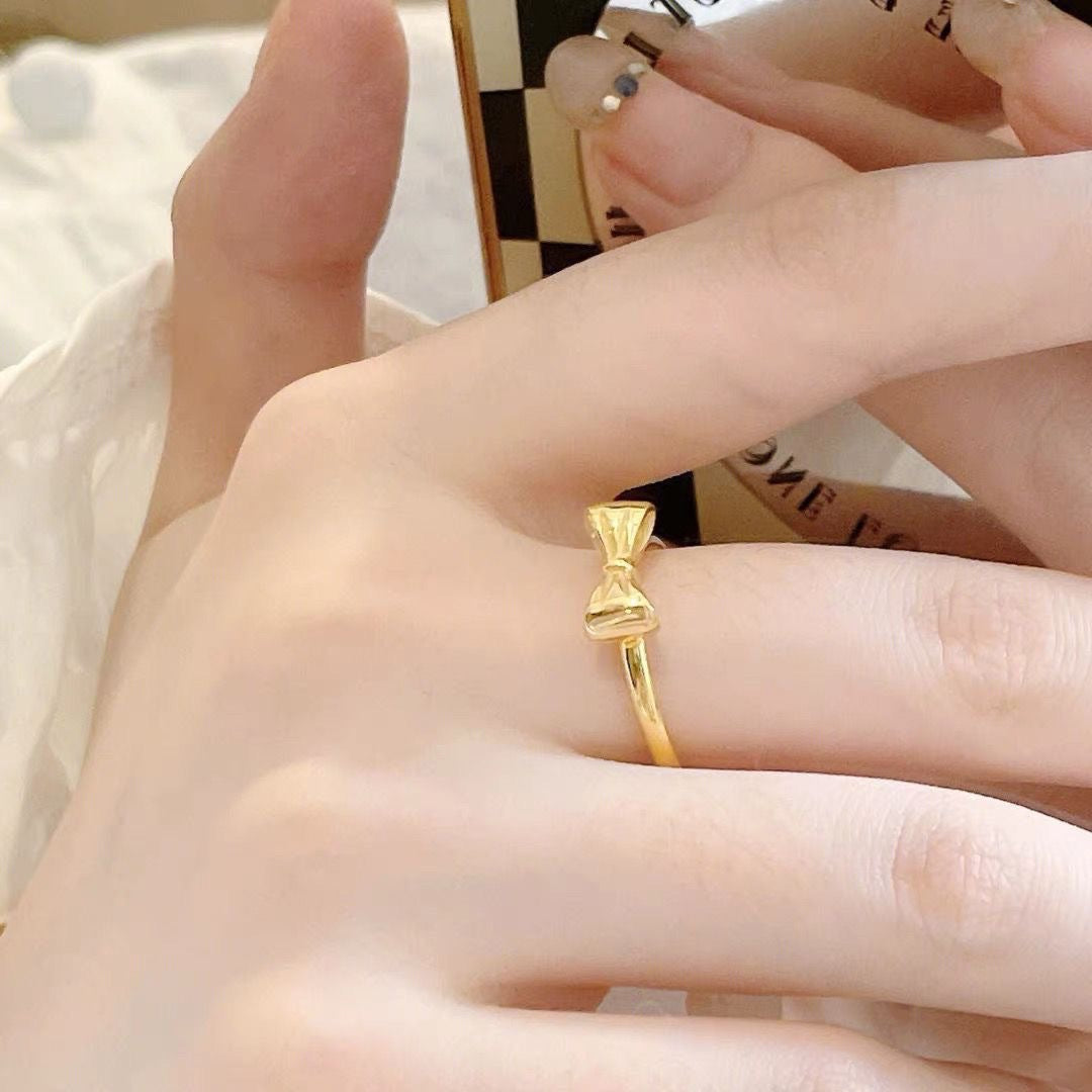 Wen Open Adjustable Bow Little Princess Rings