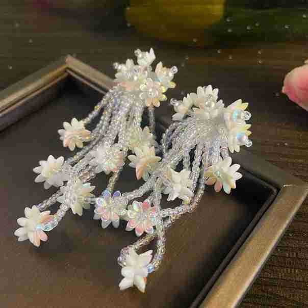 Fashion Zirconia Micro Inlaid Zircon Long Earrings