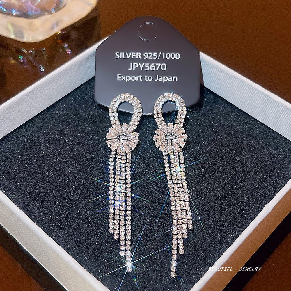 Women's Zircon Tassel High-grade Light Luxury Delicate Earrings