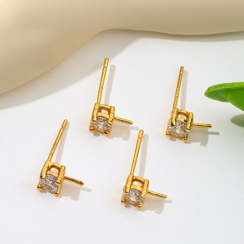 Gold-plated Pearl Accessories Micro Inlaid Zircon Earrings