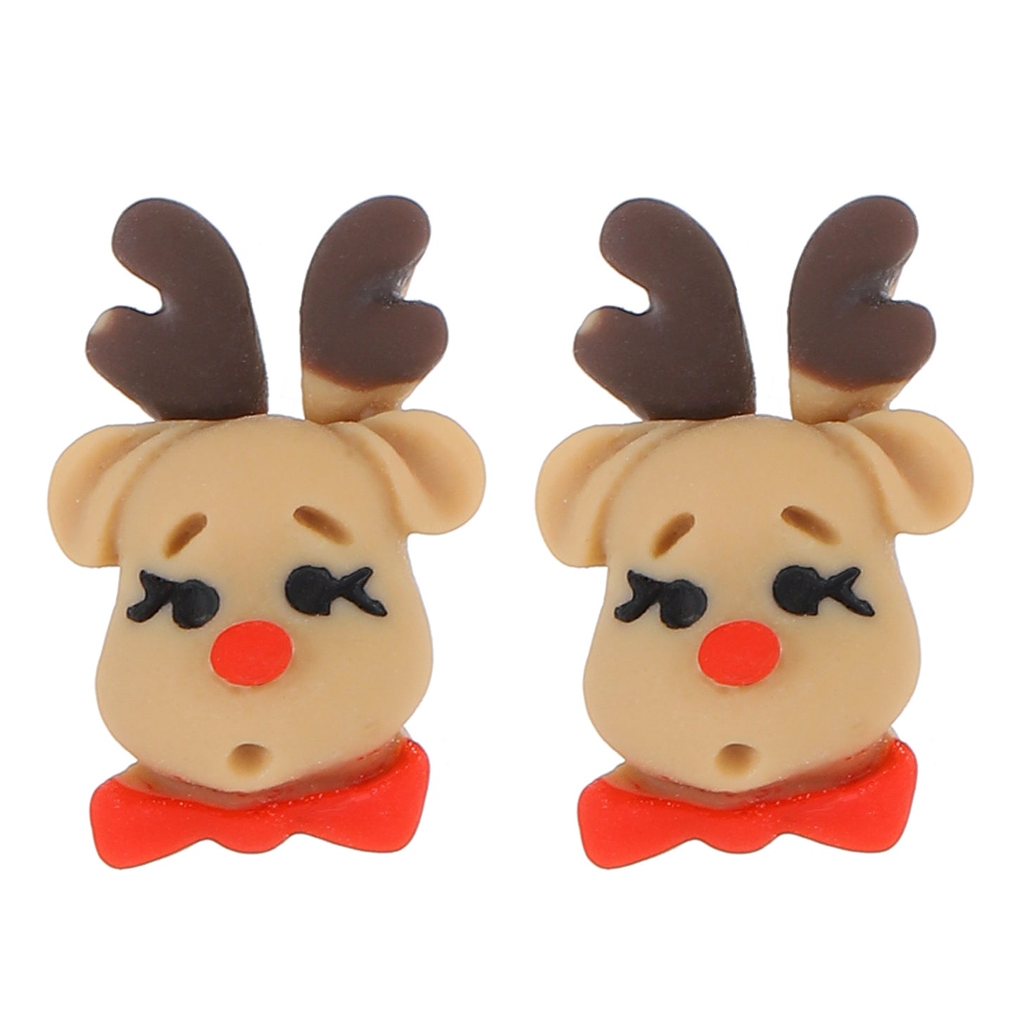 Christmas Resin Cartoon Tree Elderly Bell Earrings