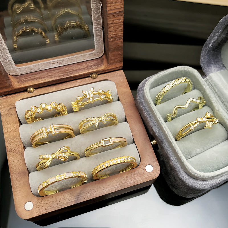Small French Style Temperament Line Open Female Cold Sweet Rings