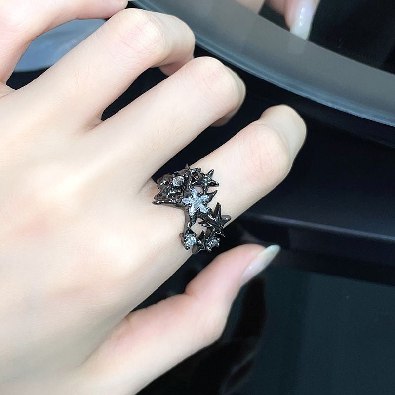 Women's Asterism Dark Personalized Minority Design Sense Dopamine Rings