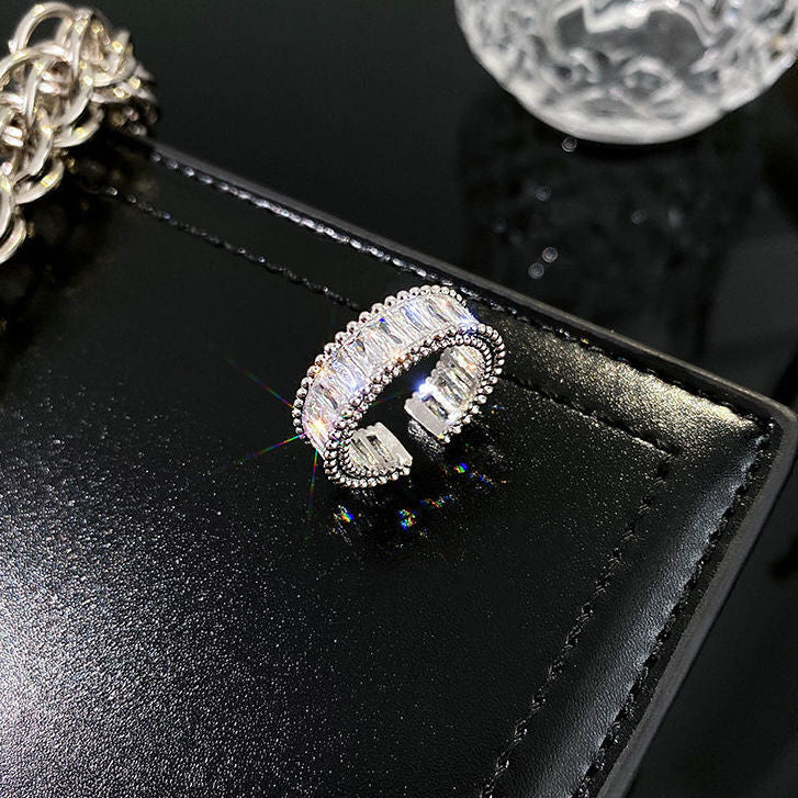 Super Shiny Light Luxury Full Zirconium Open Rings