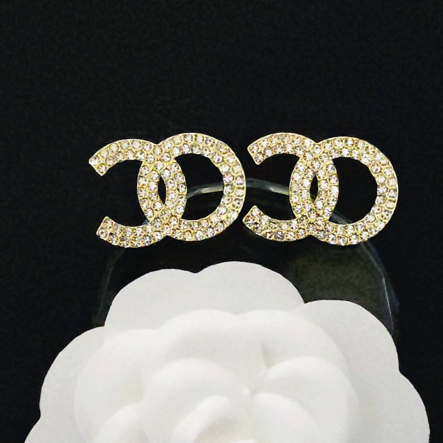 Women's & Men's Quality Collection Trending Rhinestone Letters Sier Earrings