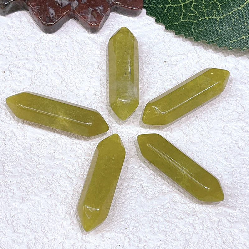 Stone Crystal Bullet Double Pointed Hexagon Prism Pendants