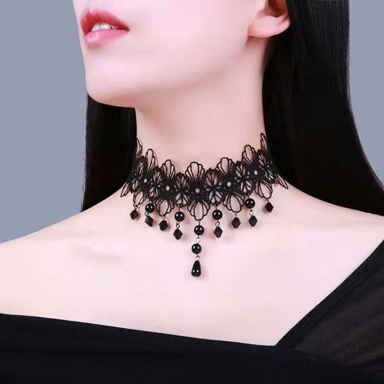 Women's Collar Lace Simple Black Clavicle Chain Necklaces