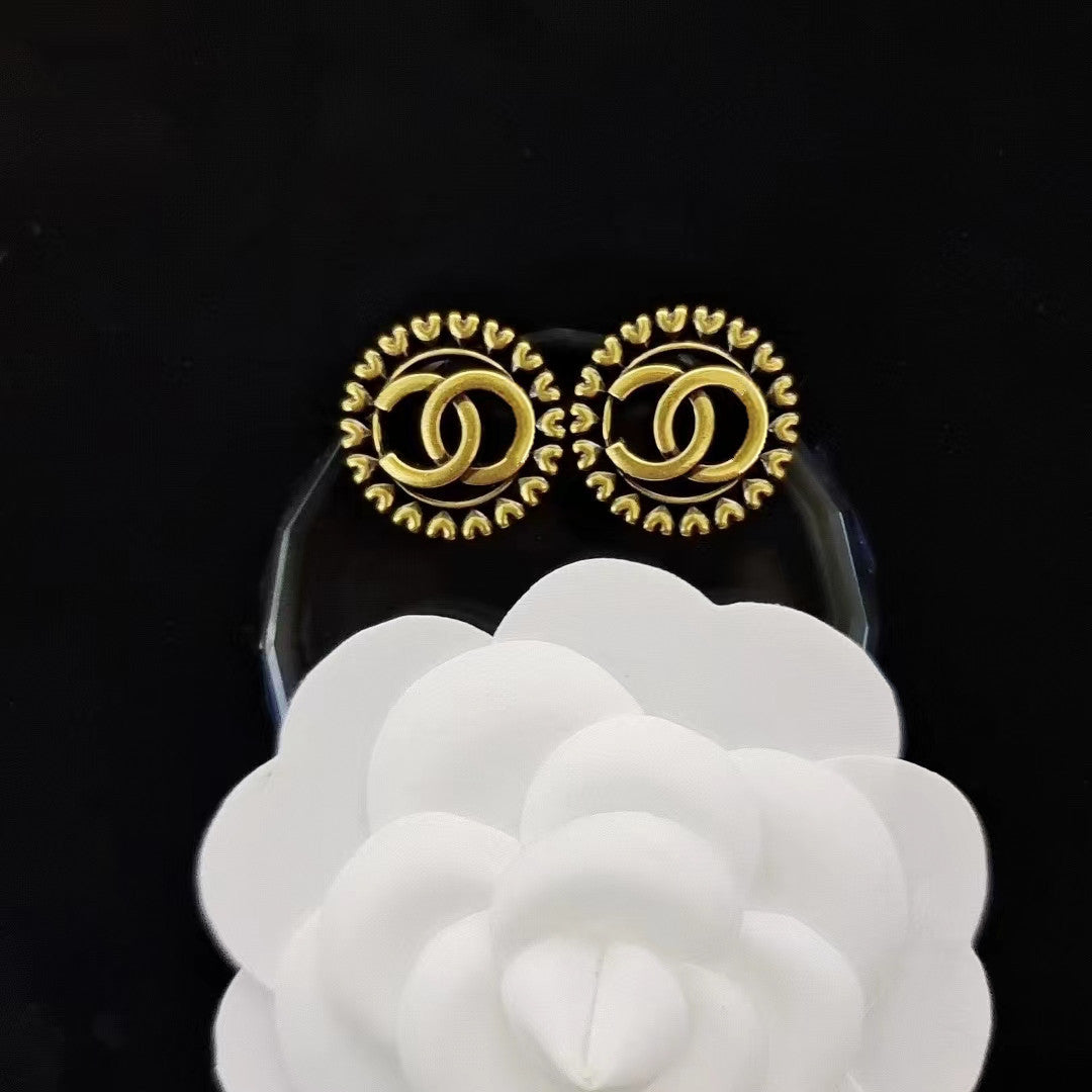 Women's & Men's Quality Collection Trending Rhinestone Letters Sier Earrings