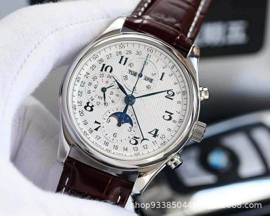 Men's Famous Master Moon Phase Stainless Steel Mechanical Watches