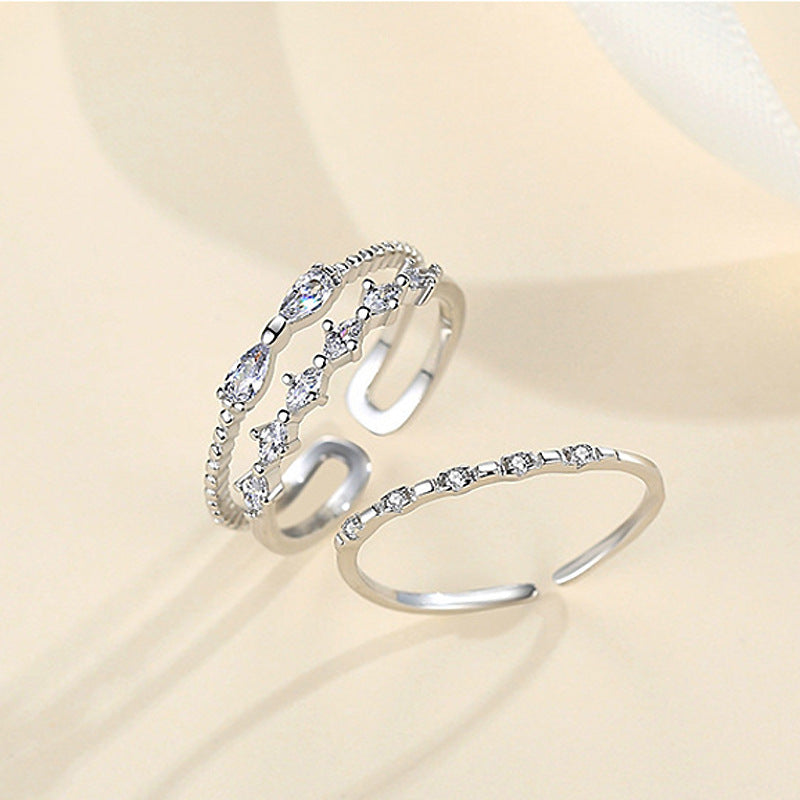 Selection Row Diamond Bow Fashion Slim Rings