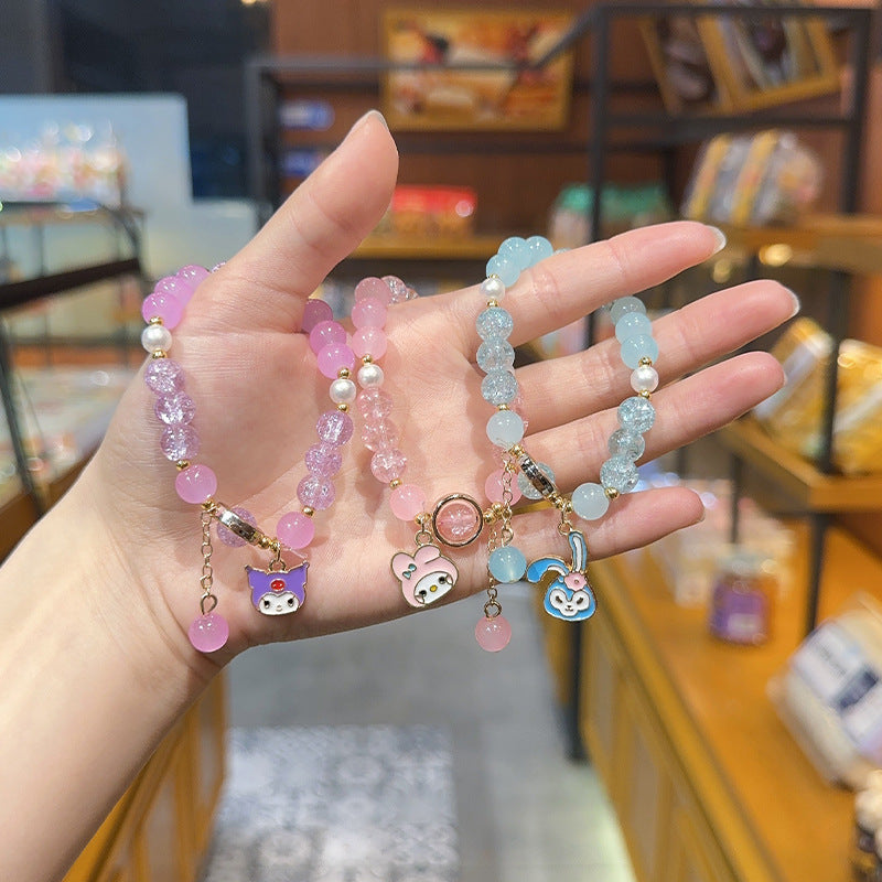 Children's Glazed Boxed String Crystal Beads Clow Jade Dog Bracelets