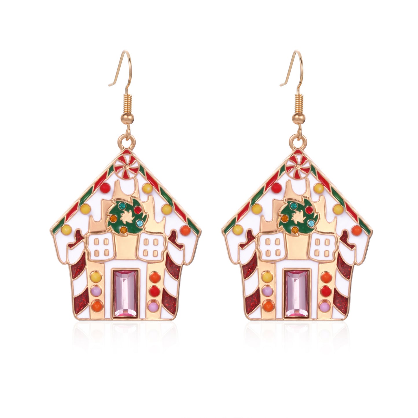 Christmas Female Creative Fashion Dripping Oil Tree Earrings