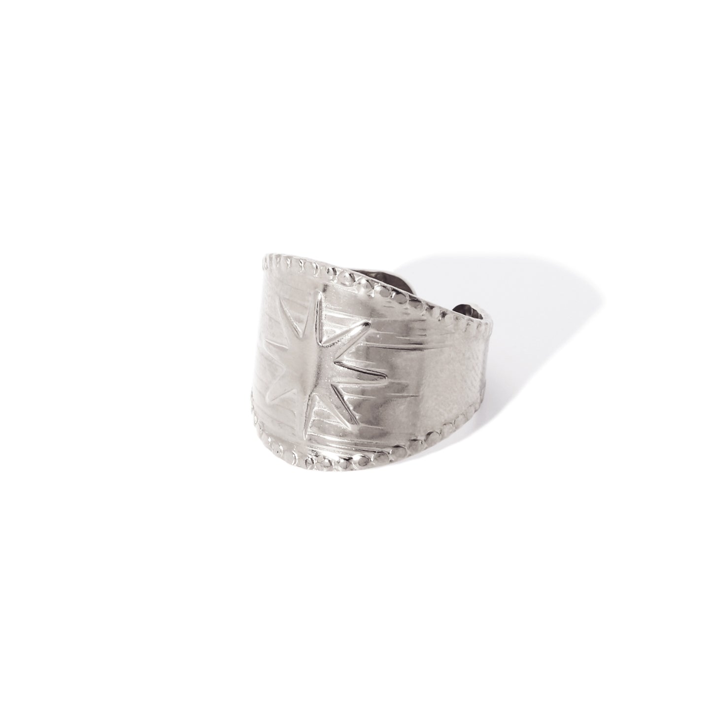 Titanium Steel Gold-plated Geometric Advanced Stainless Rings