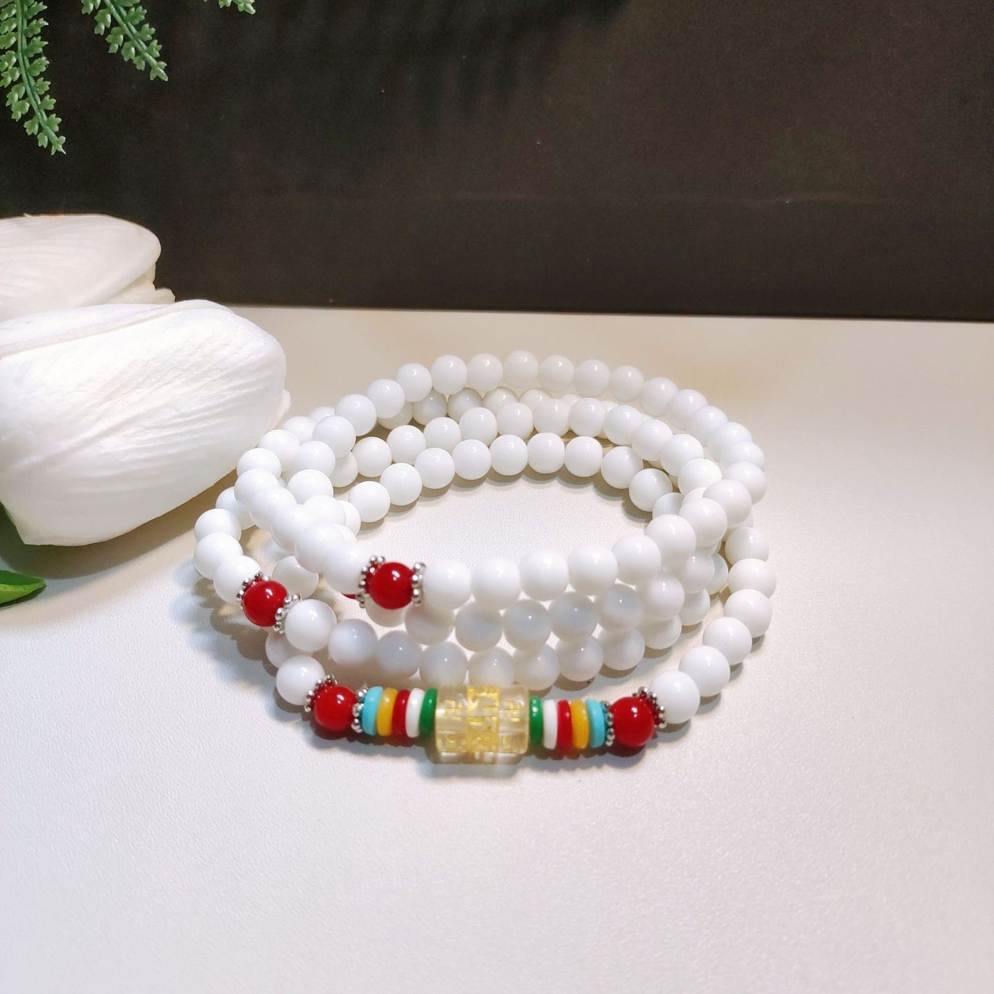 Beads Safe Imitation Garnet Agate White Bracelets