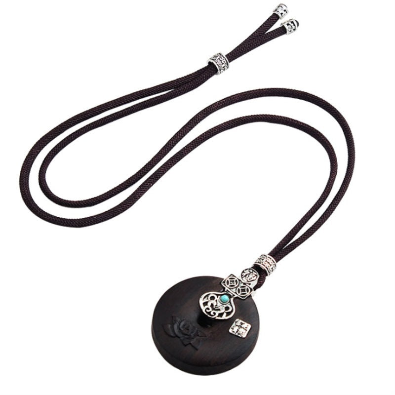 Women's Simple Zen Sweater Chain Cotton Linen Pendants