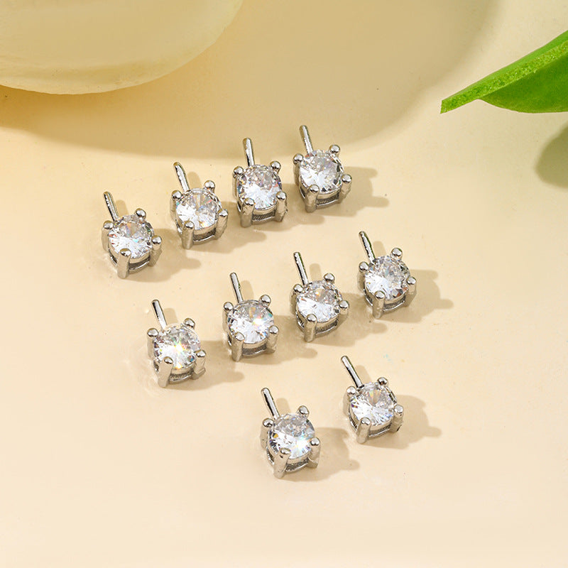 Gold-plated Pearl Accessories Micro Inlaid Zircon Earrings
