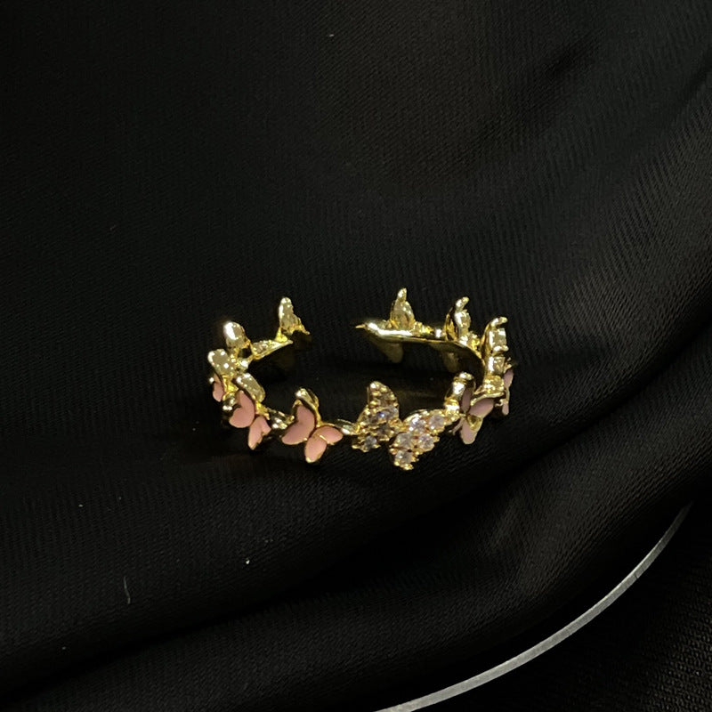 Golden Antique Style Series Cold High Sense French Simplicity Rings