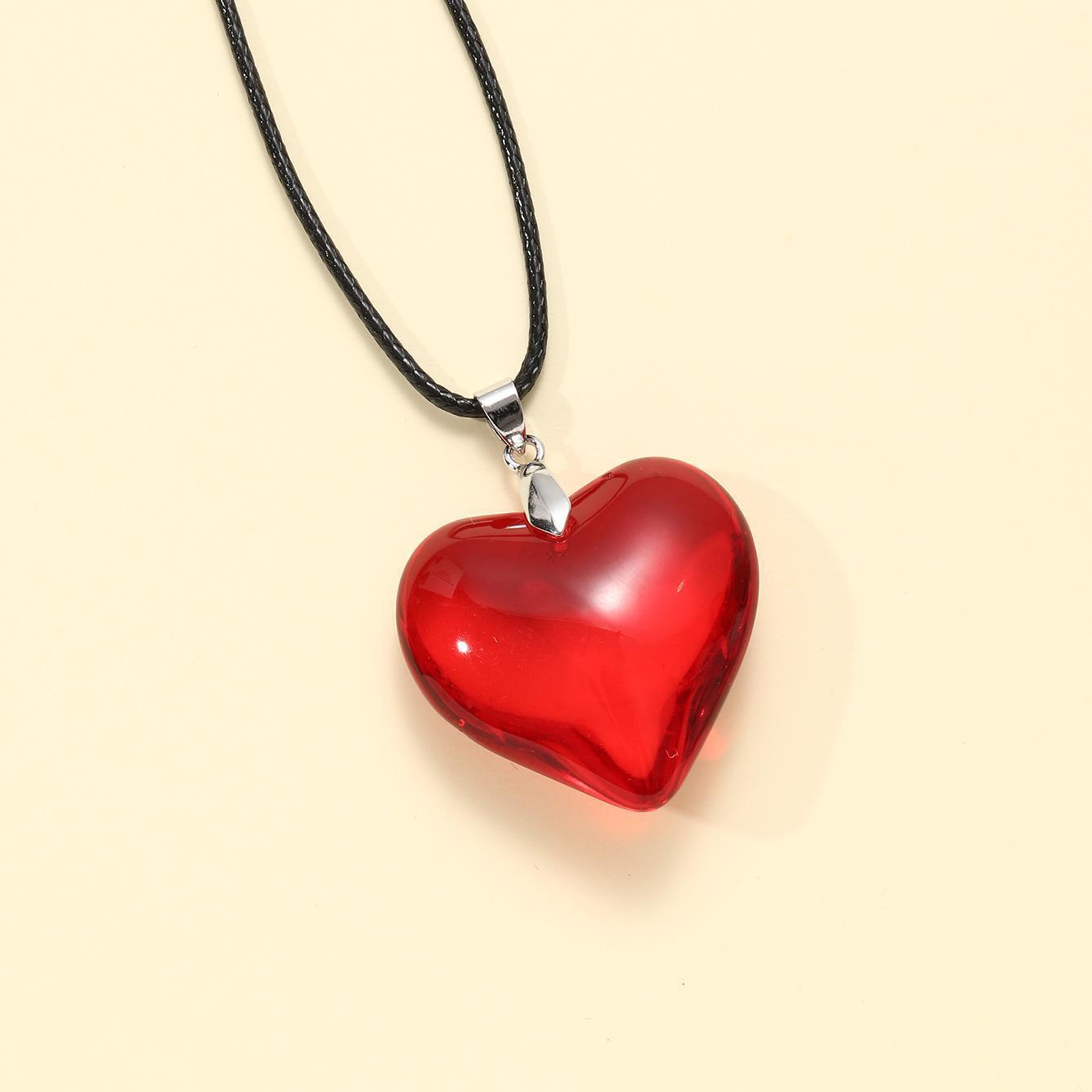 Cool Unique Love Heart Fashion Red Necklaces