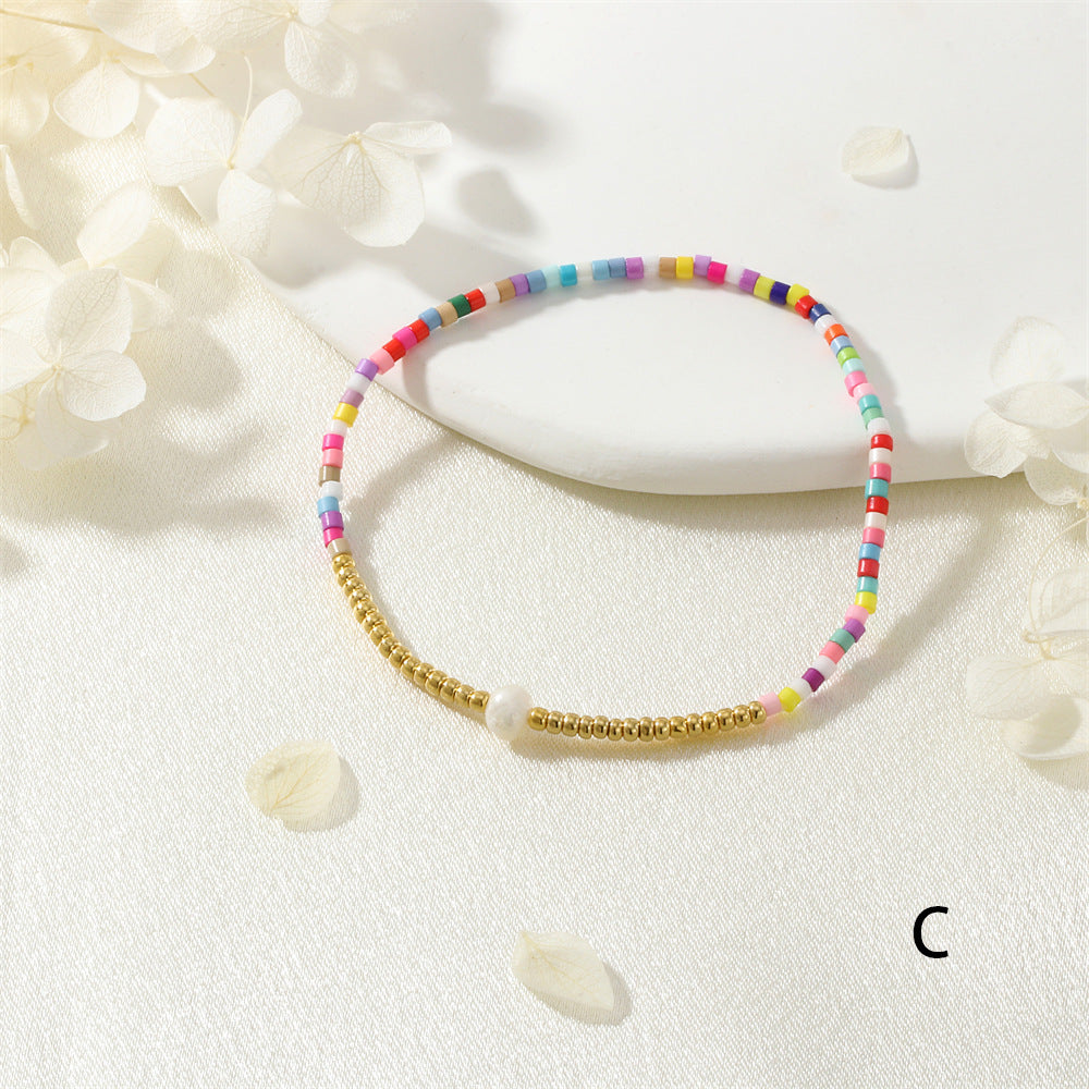 Women's Style Small Beads Handmade Beaded Natural Bracelets